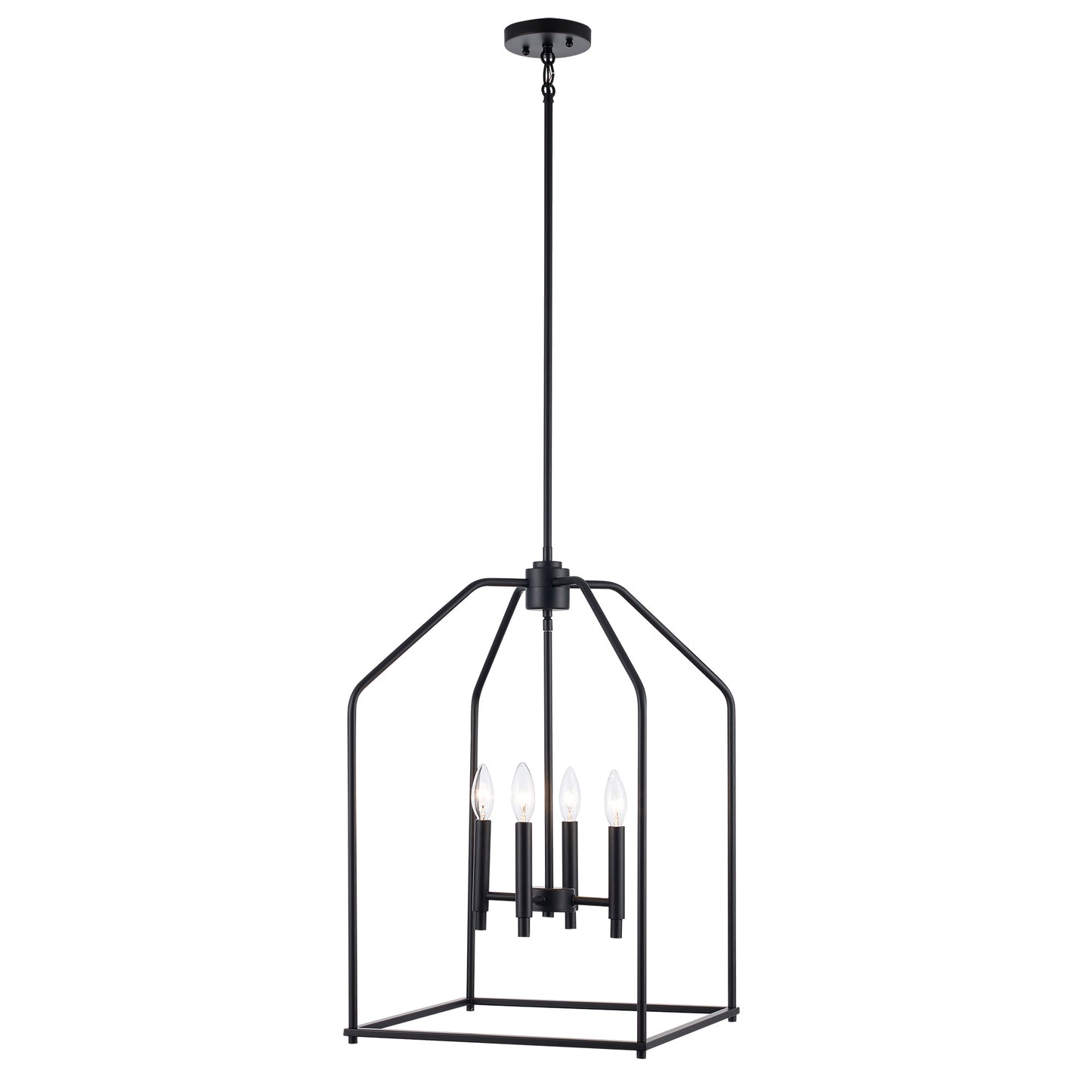 4 LIGHT LANTERN IN BLACK