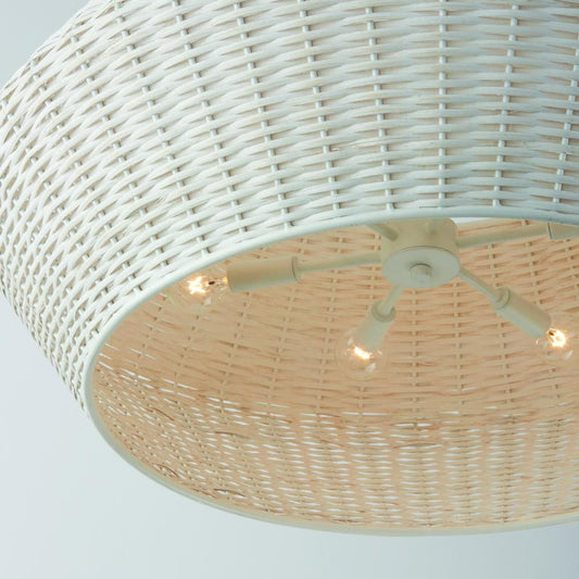 SIX LIGHT WICKER PENDANT