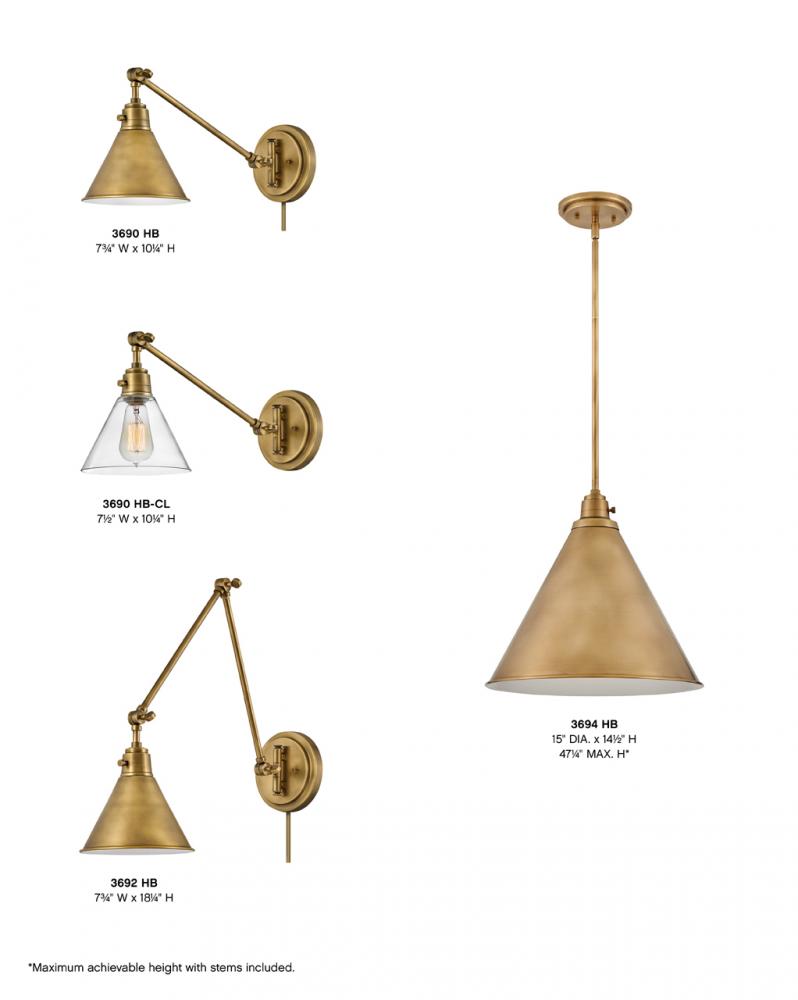 Medium Swing Arm Single Light Sconce