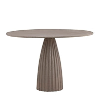 Beige Aluminum Dining Table with Chisel Texture