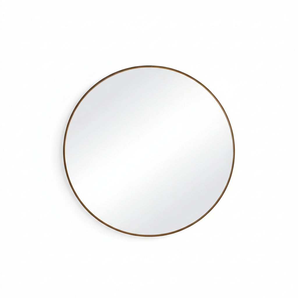 34" Gold Round Mirror