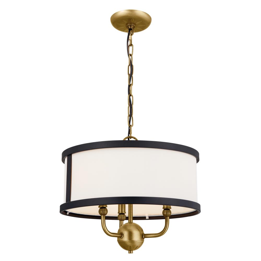 3 LIGHT SEMI FLUSH CHANDELIER