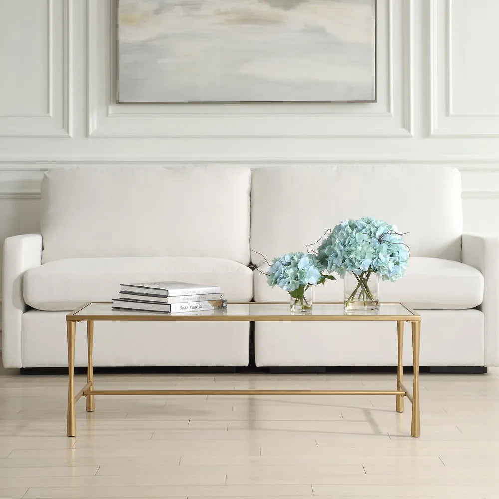 Gold Glass Top Coffee Table