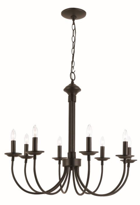 8LT CHANDELIER IN BLACK