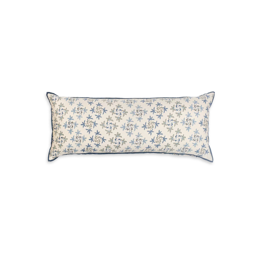 Celeste Lapis Pillow with Embroidery