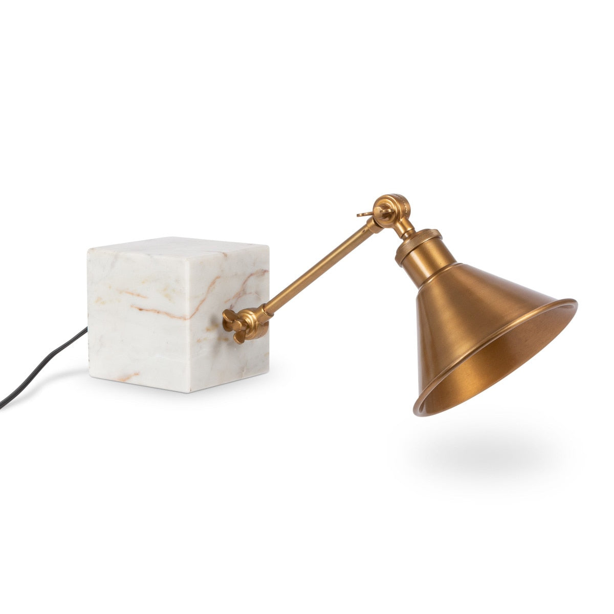 Marble and brass shelf light 21"