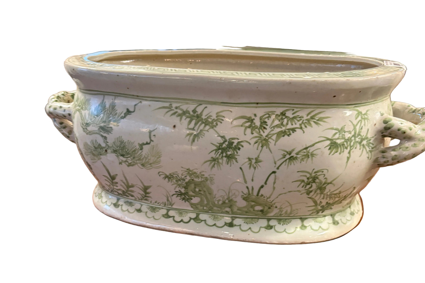 Green and White Planter