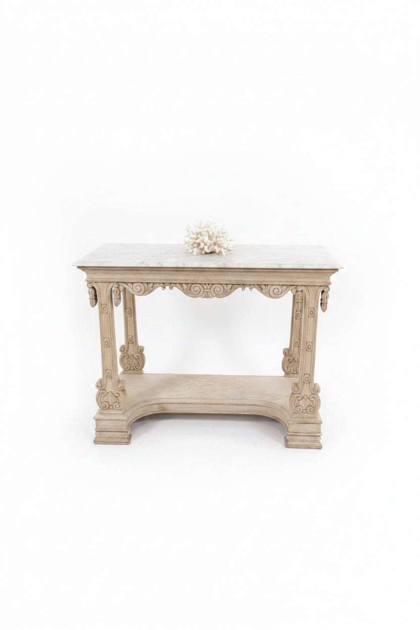Empire Bleached Marble Top Console
