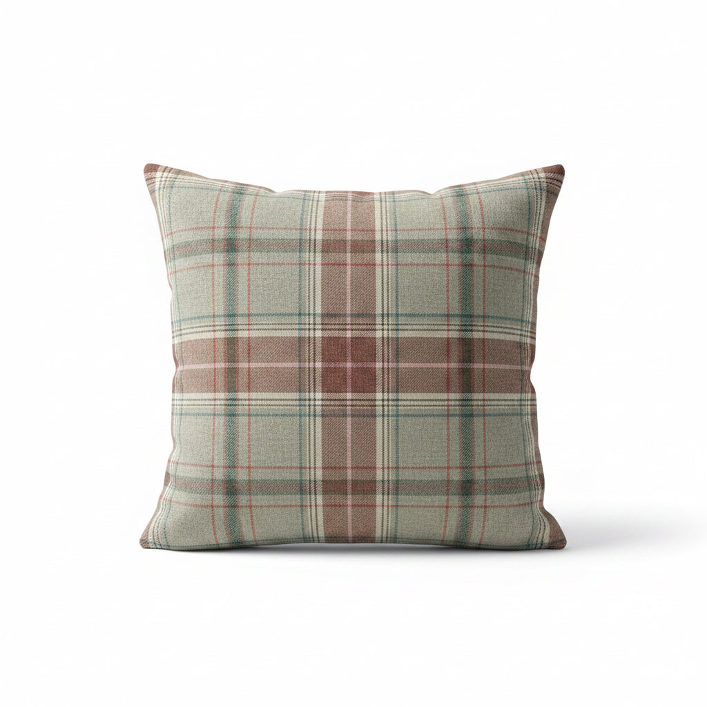 22x22 Mulberry: Shetland Plaid Pillow