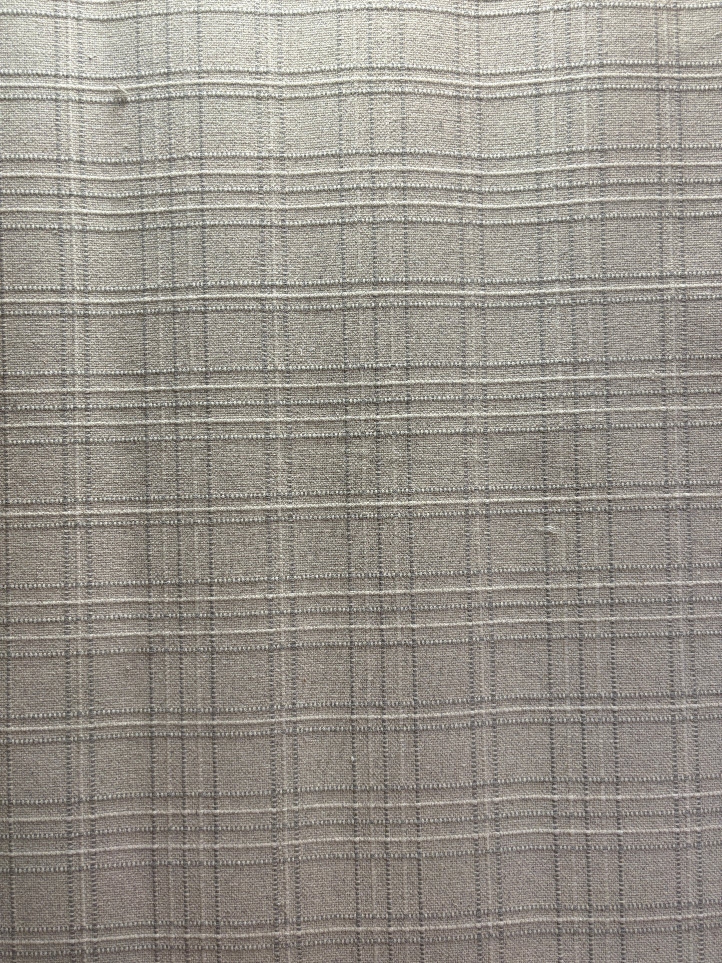 Grey and White Plaid Bound Rug