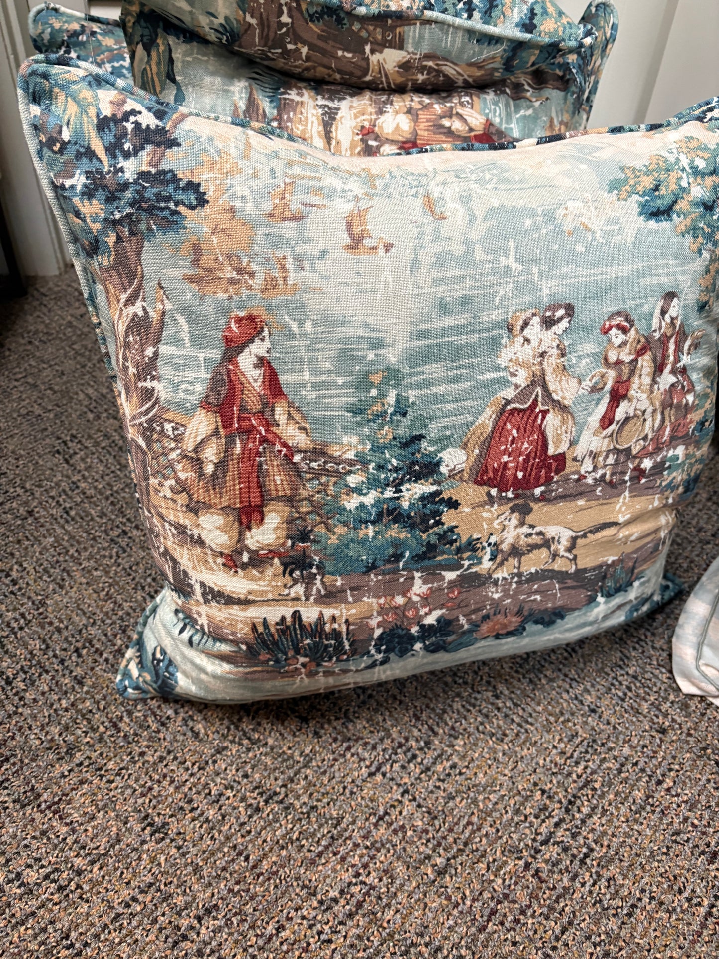 European Toile Throw Pillow