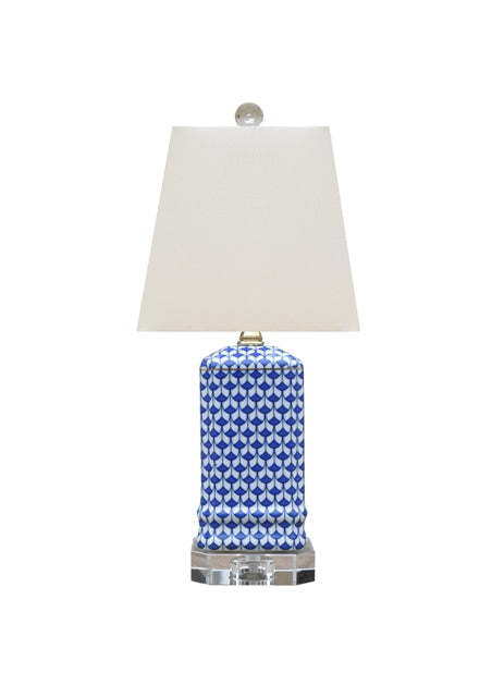 Blue & White PORCELAIN FISH SCALES LAMP