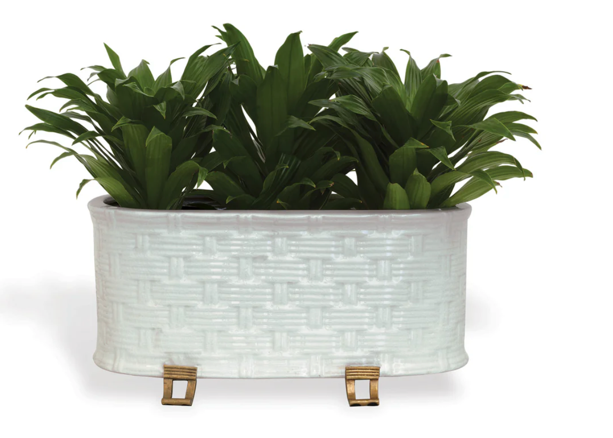 Sanibel Cream Oval Planter