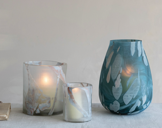 Art Glass Hurricane Vase