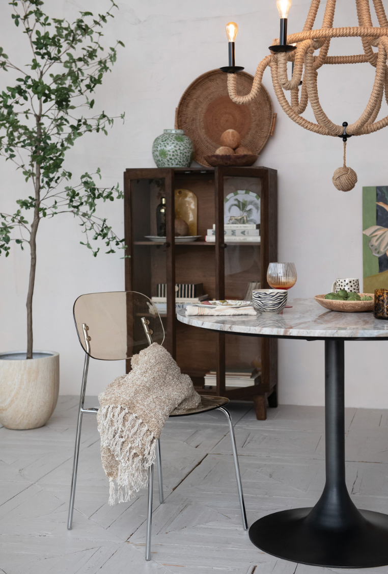 Metal tulip Table w/ Marble Top