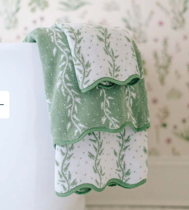 Willow Patterned Scallop Bath Towel