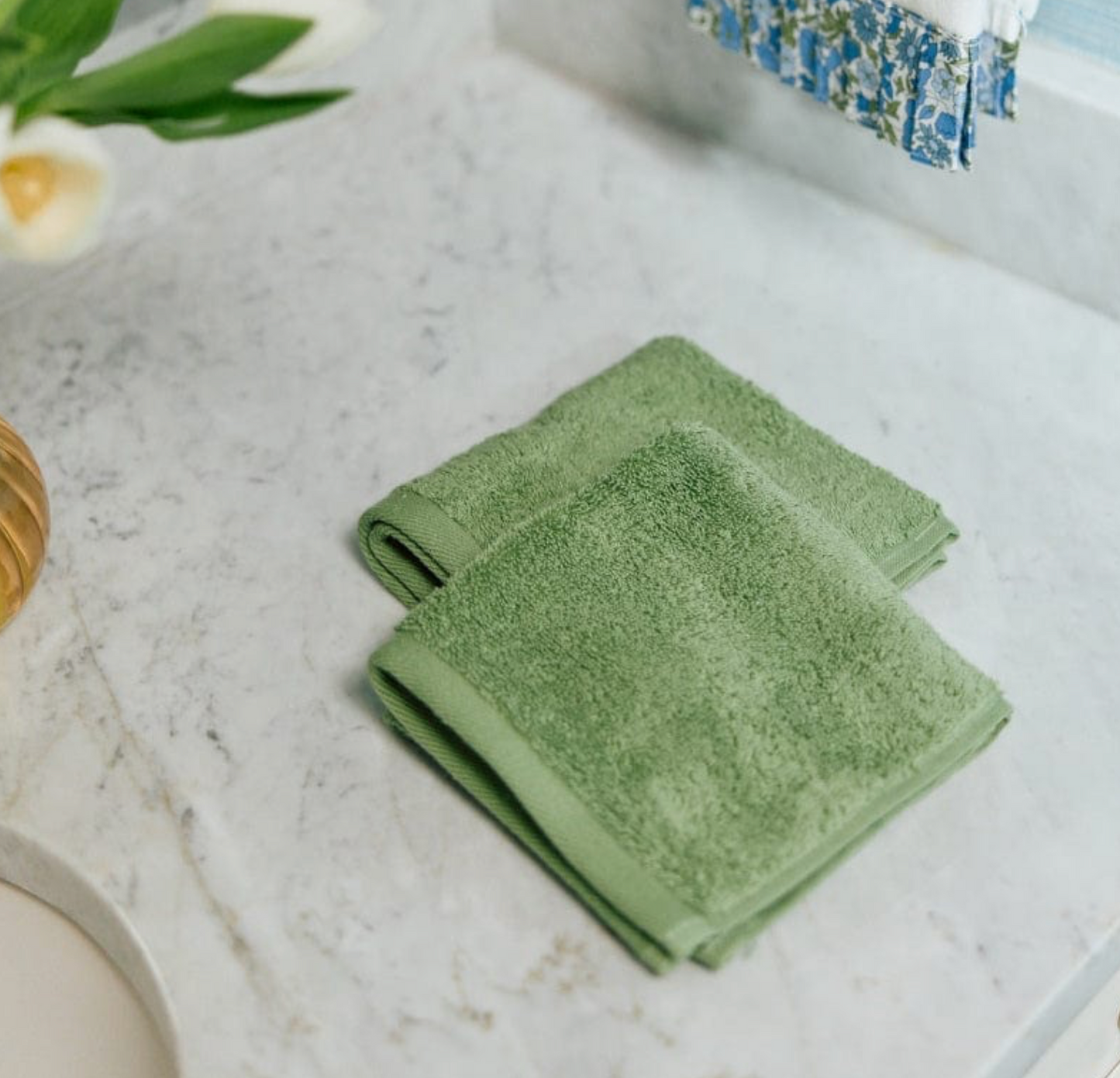 Weezie Green Basic Washcloths (Pair)