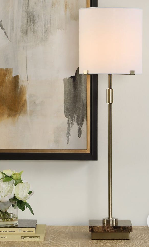 Coffee Marble Base Buffet Lamp