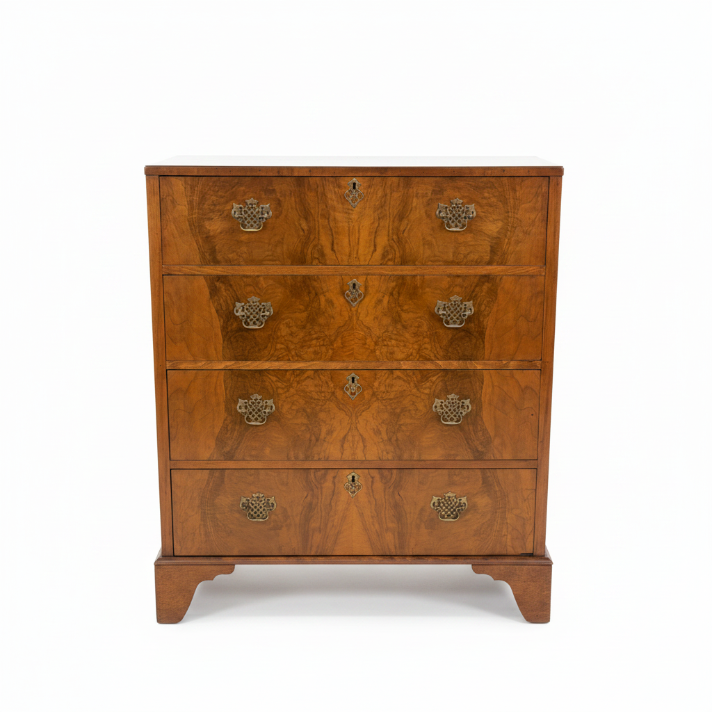 Walnut 4 Drawer Chest