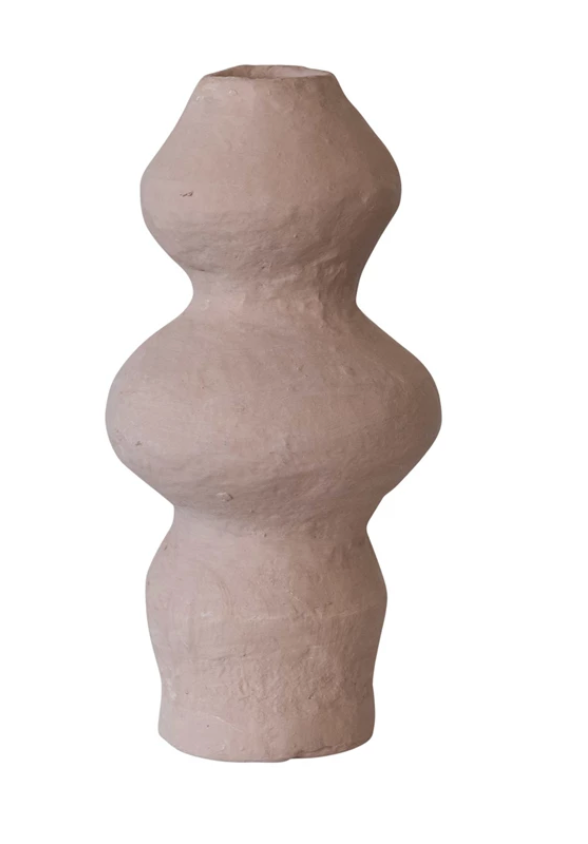 Paper Mache Vase-Dusty Rose