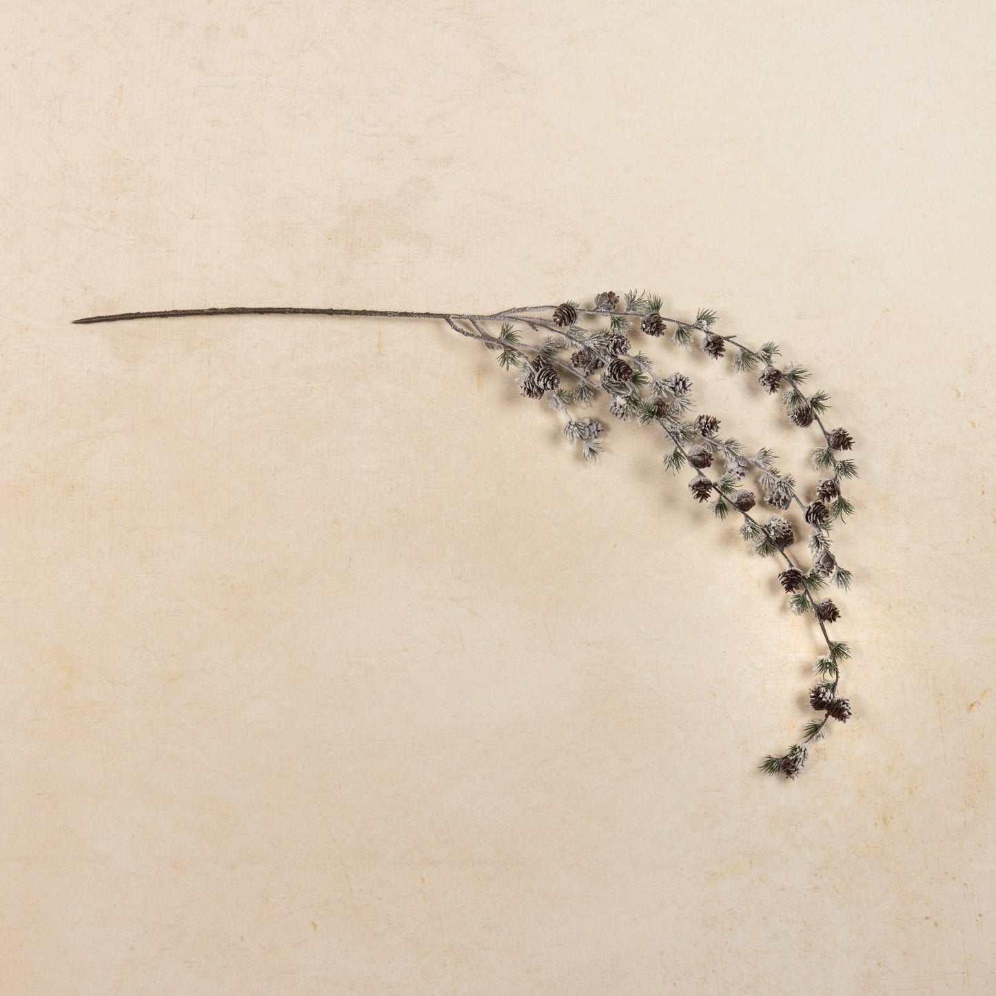 42" DRAPING SNOWY LARCH & PINECONE SPRAY