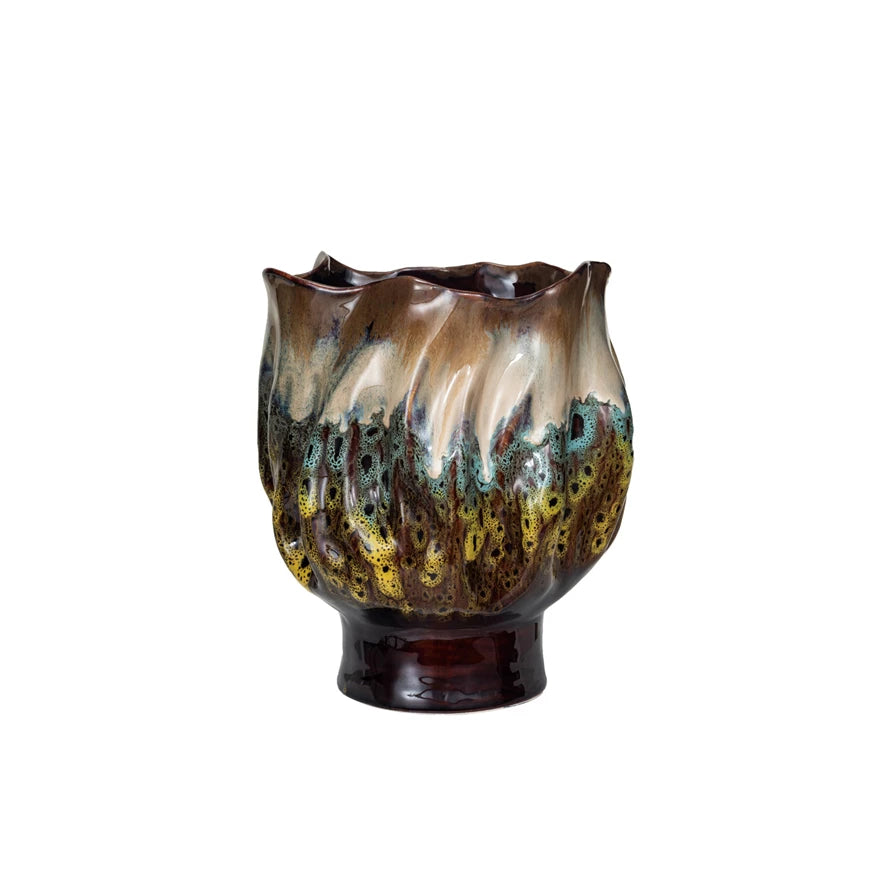 Organic Shaped Planter/Vase-Multi Colored