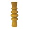 Round Enameled Metal Vase-Mustard