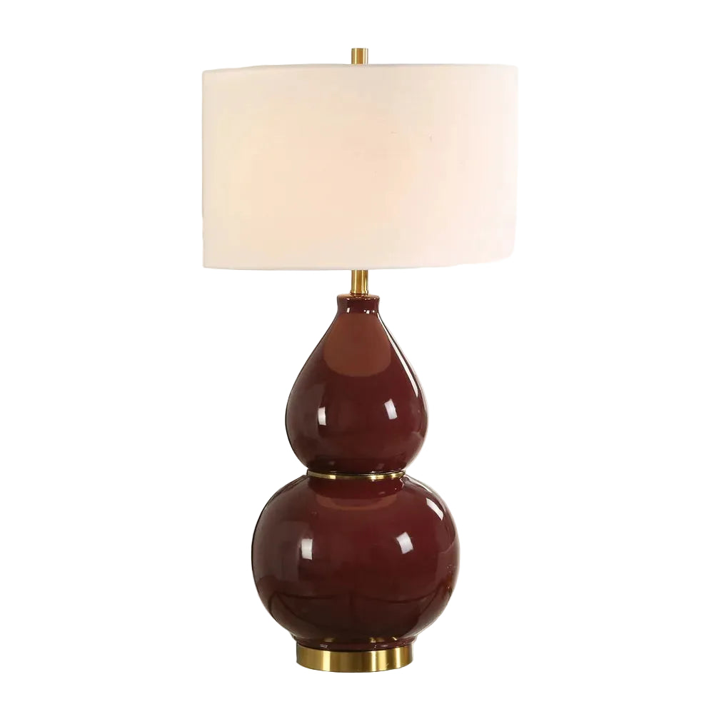 Gourd Table Lamp- Burgundy