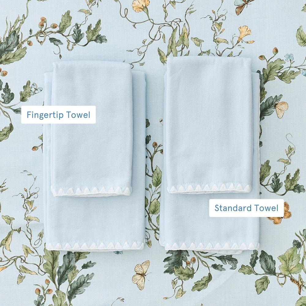 Blue Standard Stitched Edge Powder Bath Towels (Pair)