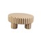 Upholstered Striped Chair & Table Ottoman