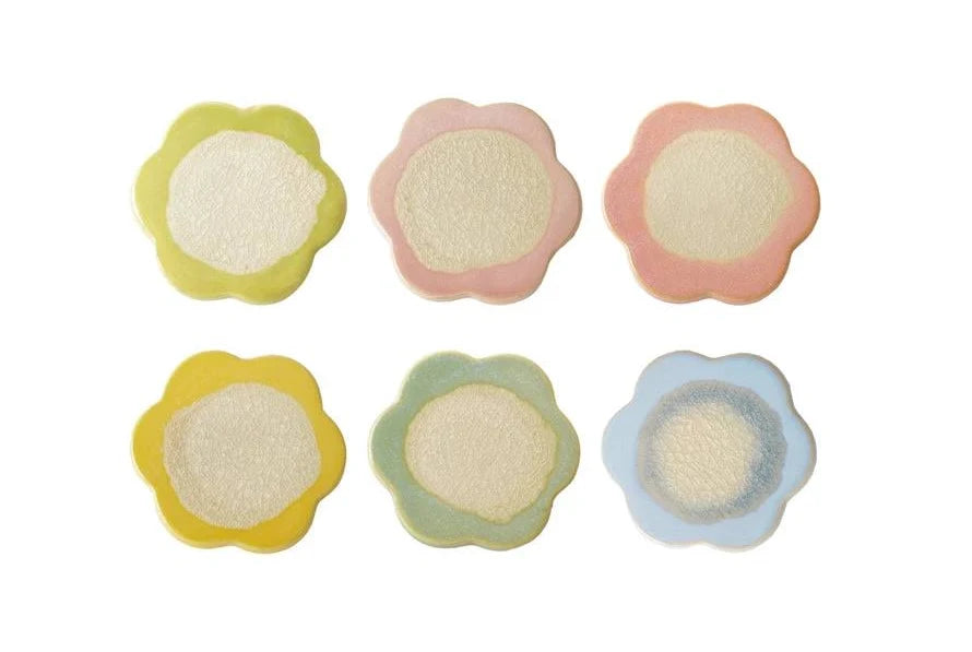 Stoneware Flower Shaped Coasters