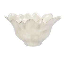 Large Oval Cream Washed Hibbs Decorative Bowl
