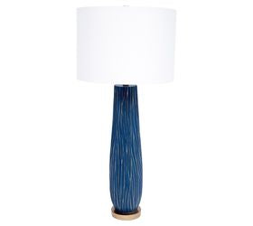 Heritage Parisian Blue Buffet Lamp with Gold Accent