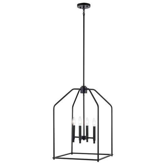 4 LIGHT LANTERN IN BLACK