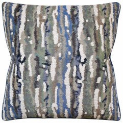 Bark Blue Piped Lumbar Pillow