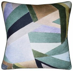 Roulade Print Juniper/Buff 22x22 Pillow