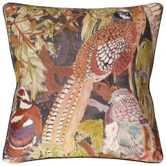Game Birds Charcoal 22x22 Pillow