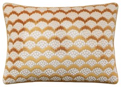 Pollen Cut Velvet Ochre Lumbar Pillow