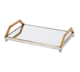 St. Charles Gold Leaf & Silver Leaf Mirrored Tray