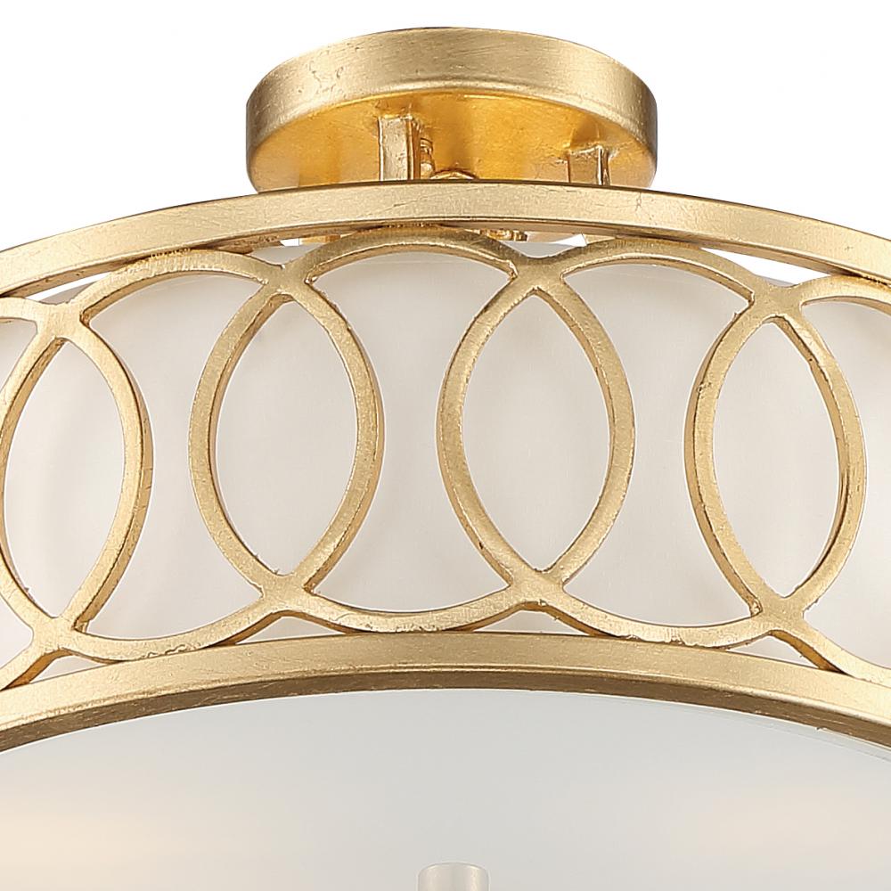 Libby Langdon Graham 15'' Antique Gold Semi Flush Mount