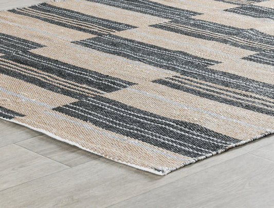 8x10 Indoor/Outdoor Colton Stripe Rug - Charcoal