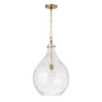 1 LIGHT TEARDROP PENDANDT IN AGED BRASS