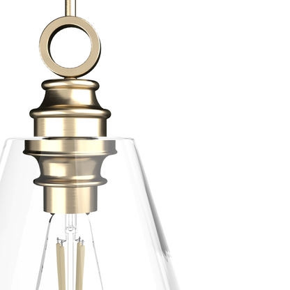 Hunter Klein Alturas Gold with Clear Glass 1 Light Pendant Ceiling Light Fixture