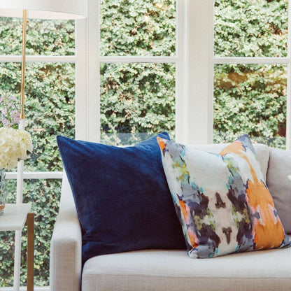 Cobalt Blue Solid Velvet Pillow