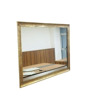 Curved Rectangular Mirror-Brass Antique