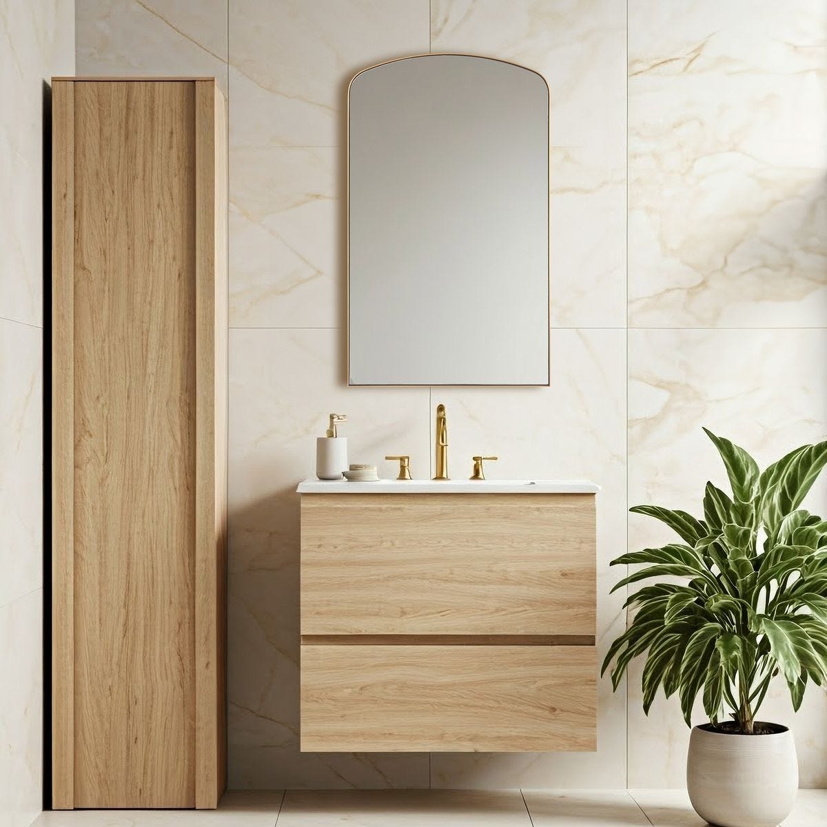 Tordera Arch Mirror-Brass