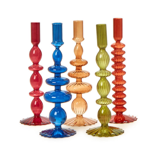Glass Tapered Candlestick