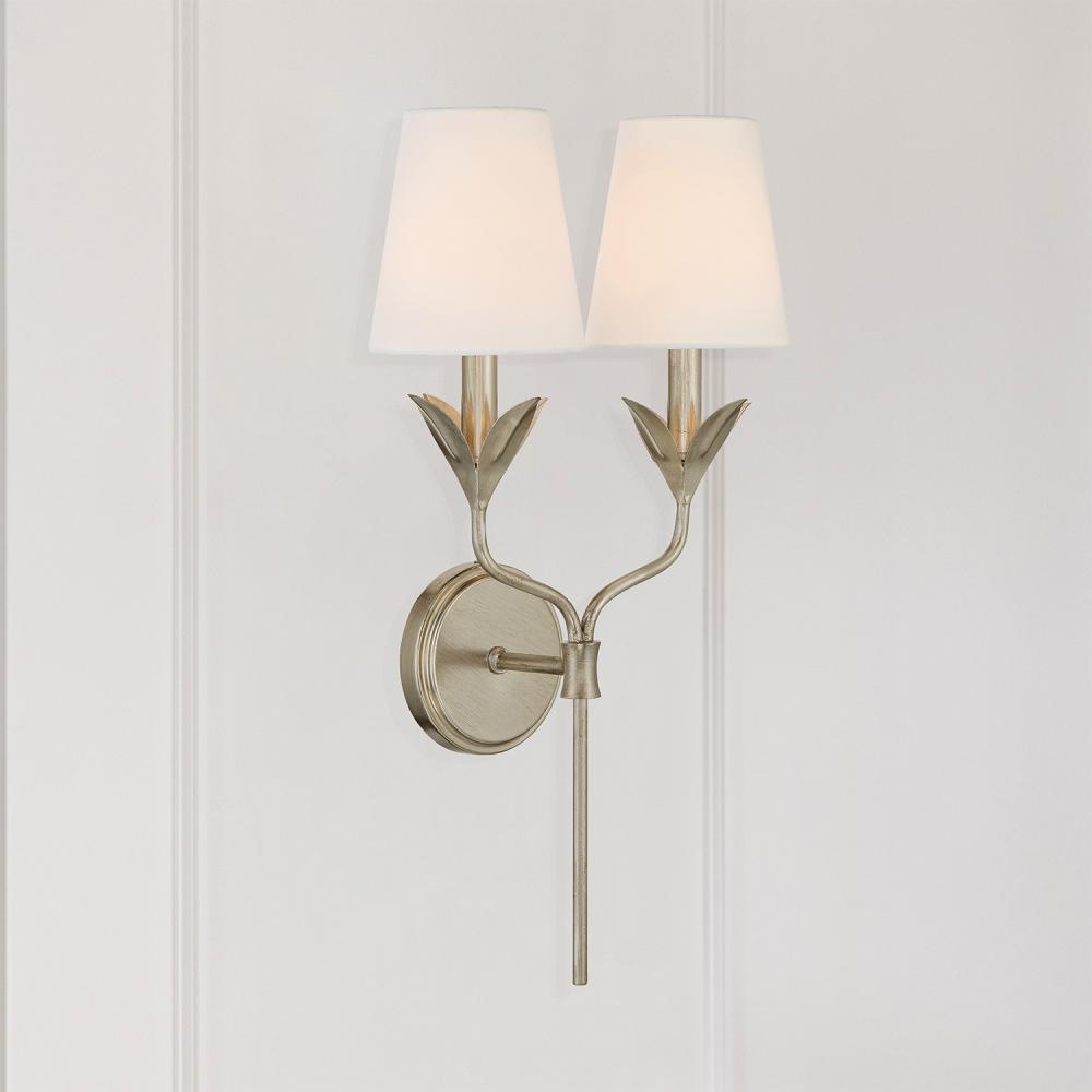 Broche 12'' Antique Silver Sconce