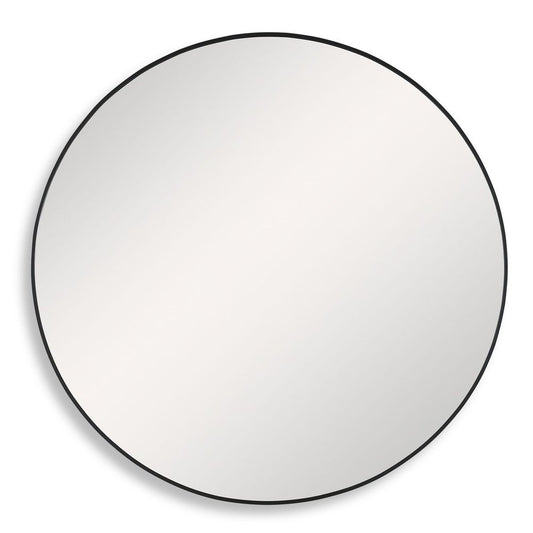 Black 34" Round Mirror