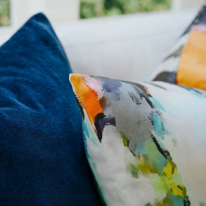 Cobalt Blue Solid Velvet Pillow